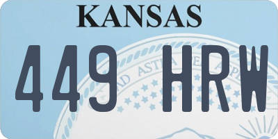 KS license plate 449HRW