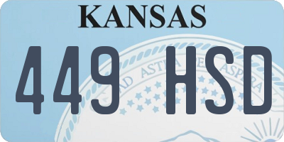 KS license plate 449HSD