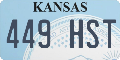 KS license plate 449HST