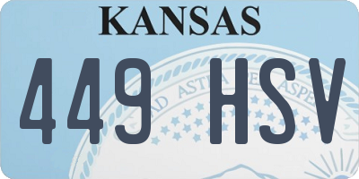 KS license plate 449HSV