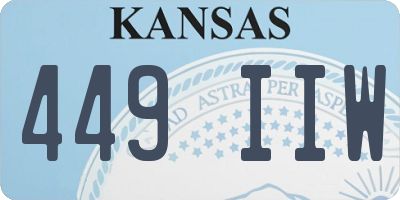 KS license plate 449IIW