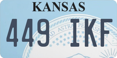 KS license plate 449IKF