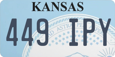 KS license plate 449IPY