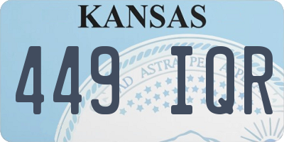 KS license plate 449IQR