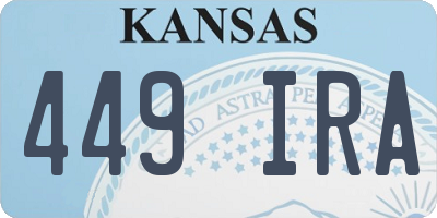 KS license plate 449IRA