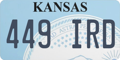 KS license plate 449IRD
