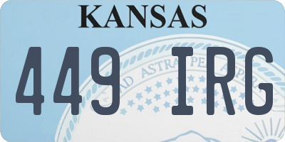 KS license plate 449IRG