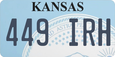 KS license plate 449IRH