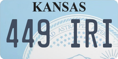 KS license plate 449IRI