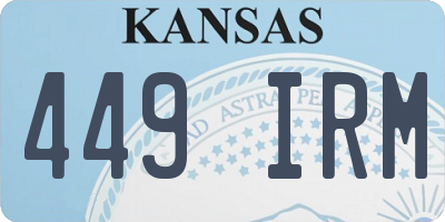 KS license plate 449IRM