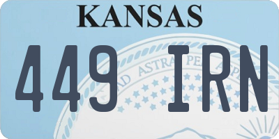 KS license plate 449IRN