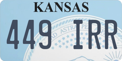KS license plate 449IRR