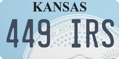 KS license plate 449IRS