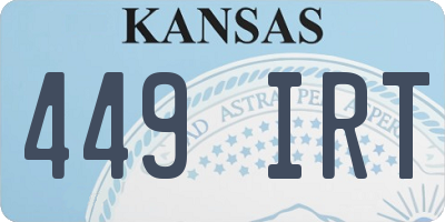 KS license plate 449IRT