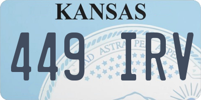 KS license plate 449IRV