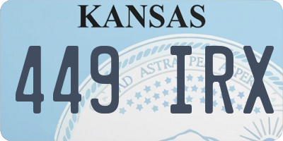 KS license plate 449IRX