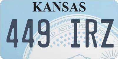 KS license plate 449IRZ
