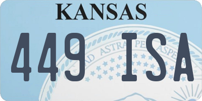 KS license plate 449ISA