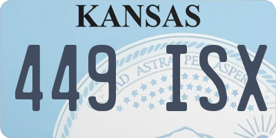 KS license plate 449ISX