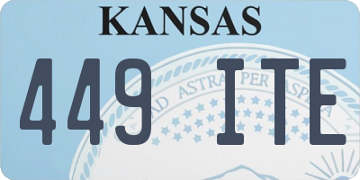 KS license plate 449ITE