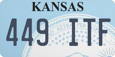 KS license plate 449ITF