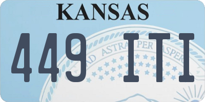 KS license plate 449ITI