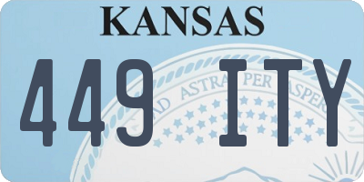 KS license plate 449ITY