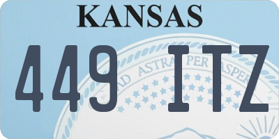 KS license plate 449ITZ