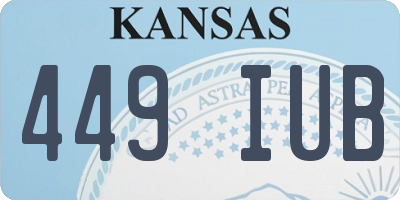 KS license plate 449IUB