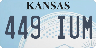 KS license plate 449IUM