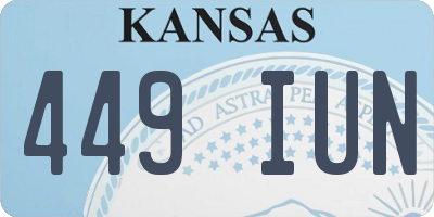 KS license plate 449IUN