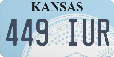 KS license plate 449IUR