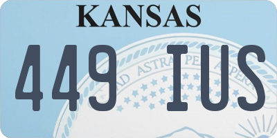 KS license plate 449IUS