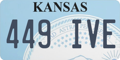 KS license plate 449IVE