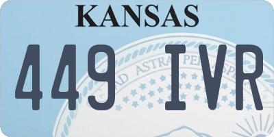 KS license plate 449IVR