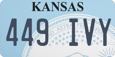 KS license plate 449IVY