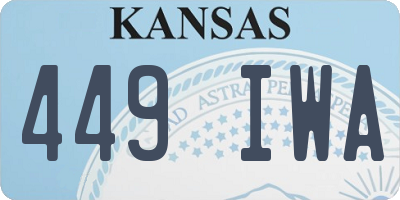 KS license plate 449IWA