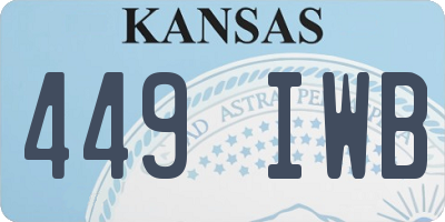 KS license plate 449IWB