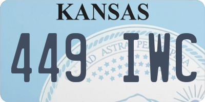KS license plate 449IWC