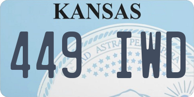 KS license plate 449IWD