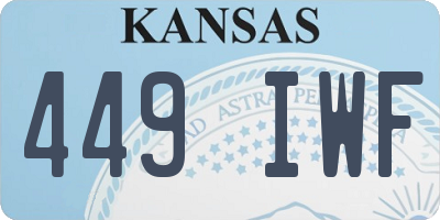KS license plate 449IWF