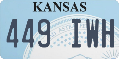 KS license plate 449IWH