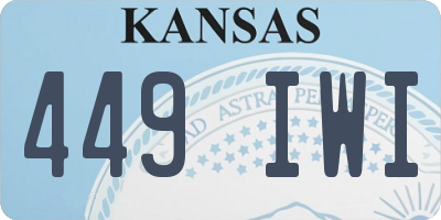 KS license plate 449IWI