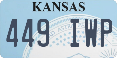 KS license plate 449IWP