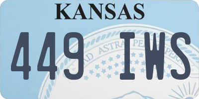 KS license plate 449IWS