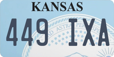 KS license plate 449IXA