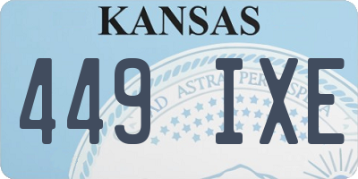 KS license plate 449IXE
