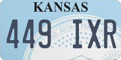 KS license plate 449IXR
