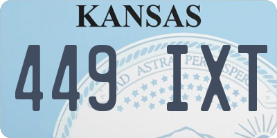 KS license plate 449IXT
