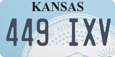 KS license plate 449IXV